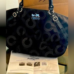 Black large coach hand bag